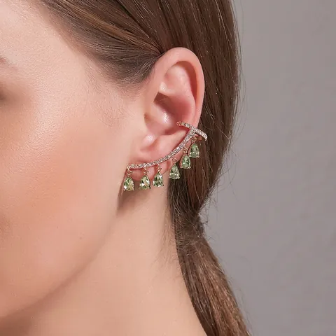 Boucles D'oreilles Ear Cuff À Gland En Forme De Goutte D'eau Style Coréen Pour Femmes En Cuivre Avec Zircon Bijoux De Fête