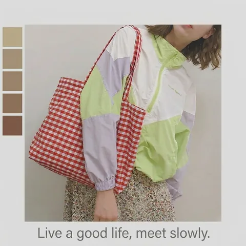 Borsa Tote Gingham Rossa E Bianca Per Donna Borsa A Spalla In Tela Di Cotone Stile Retrò Francese A Quadretti Grande Capacità