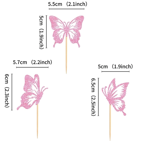 Decoraciones Para Pasteles Mariposa Papel Purpurina Y Madera Hueco Estereoscópico Adorno De Postre Para Cumpleaños Fiesta Boda