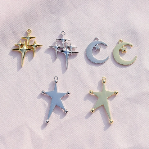 Ciondoli In Lega Di Stella E Luna Per La Creazione Di Gioielli DIY Accessori Per Orecchini E Collane Disegni Celesti