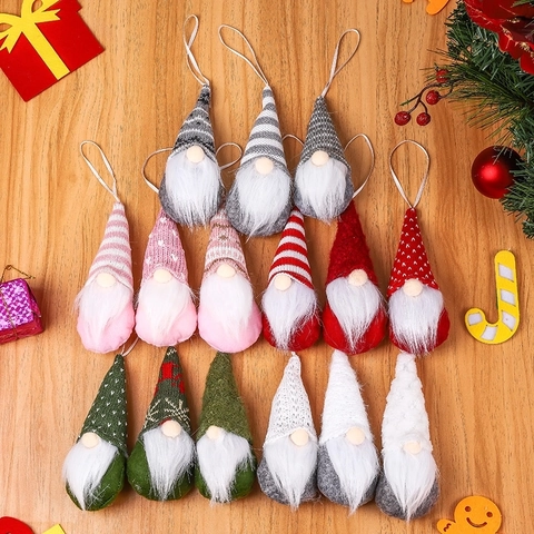 Gestrickte Weihnachtsgnom Hängeornamente Nordisch Gesichtsloser Zwerg Plüschpuppe Für Baum Party Home Deko Geschenk
