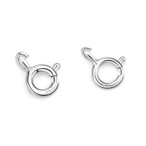 S925 Sterling Silber Rund Federringverschluss Verbinder Für DIY Halskette Armband Kette Schmuckherstellung Zubehör