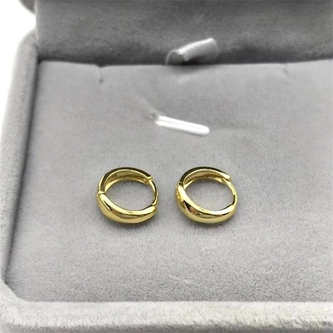 Minimalist 925 Sterling Silver Small Hoop Huggie Earrings For Men Women Glossy Round Circle Simple Fashion Jewelry Gift
