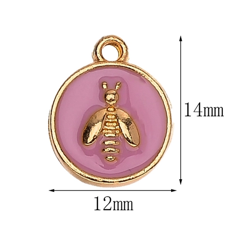 Runde Bienen Charms Legierung Emaille Tropföl Anhänger Für DIY Halskette Ohrring Schmuckherstellung Zubehör