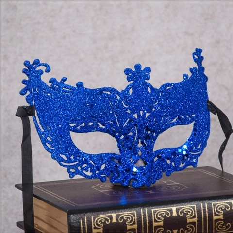 Masque Vénitien Mascarade Paillettes Dentelle Creuse Masque Pour Yeux Bal Fête Halloween Carnaval Avec Rubans