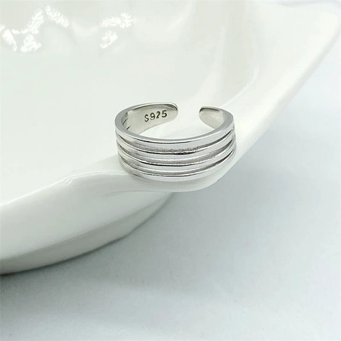 Bague De Pied Minimaliste Argent Sterling 925 Lignes Parallèles Bijoux De Pied Réglables Pour Femmes