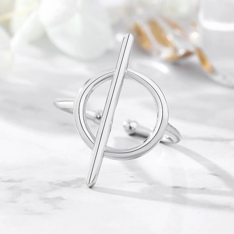 925 Sterlingsilber OT-Schnalle Ring 18K Gold Galvanisiert Geometrisch Offen Verstellbar Hohl Glänzend Ring Mode Schmuck Damen