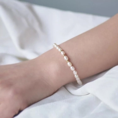 Natural Freshwater Pearl Bracelet Multicolor Elastic Rope Handcrafted Elegant Fashion Jewelry For Women High Quality Gift