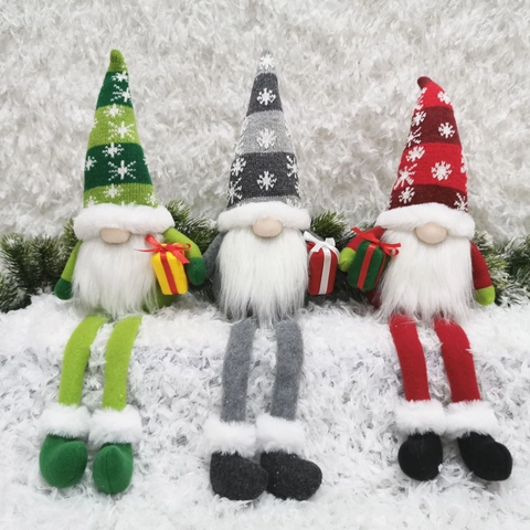 Weihnachtsgnom Plüsch Ornamente Lange Beine Skandinavischer Tomte Gesichtlose Puppe Mit Strickmütze Geschenk Dekoration Für Das Zuhause