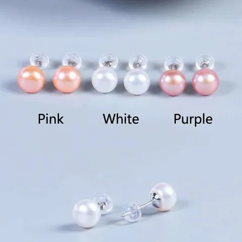 Eleganti Orecchini A Perno Con Perle D'acqua Dolce Intarsiate Di Perle Lucenti Per Il Pendolarismo