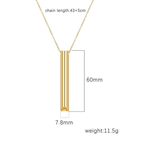 Collana Minimalista con Ciondolo a Fischietto Cilindrico in Acciaio Inossidabile Gioielli Geometrici Galvanizzati Unisex per Uomo Donna