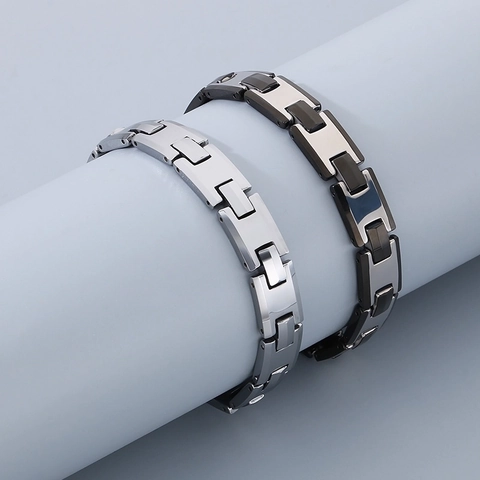 Minimalistische H-Vormige Wolfraamstalen Schakelarmband Voor Heren En Dames Gladde Horlogebandstijl Modesieraden Armband
