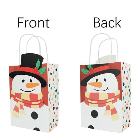 Weihnachtsgeschenktüten Kraftpapier Handheld Weihnachtsmann Schneemann Rentier Lebkuchen Designs Feiertagsparty Gunst Verpackung Tragetaschen