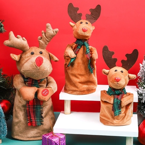 Giocattolo Renna Danzante Elettrico Rotante Cantante Musicale Decorazione Di Natale Peluche Ornamento Da Scrivania