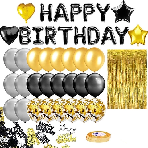 Palloncini Per Festa Di Compleanno Alluminio Lattice Lettera Happy Birthday Cuore Stella Tenda Di Pioggia Coriandoli
