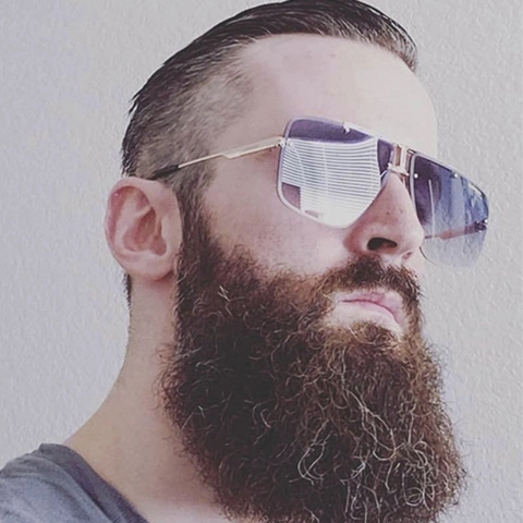 Lunettes De Soleil Surdimensionnées Sans Monture Métal Double Pont Verre Dégradé UV400 Mode Retro Punk Pour Hommes Femmes