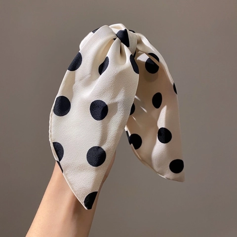 Elegante Pinza Per Capelli Con Fiocco In Raso Fermaglio A Pois Stile Francese Per Donne Ragazze