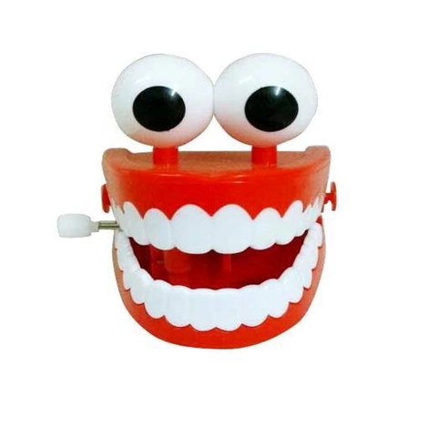 Wind-Up Chattering Teeth Toy With Eyes Plastic Clockwork Jumping Teeth Halloween Prank Trick Gag Gifts For Kids