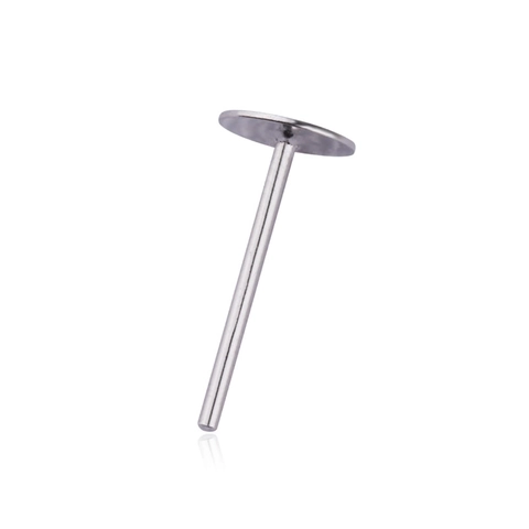 925 Sterling Silver Earring Post With Flat Pad Base Round Tray For DIY Earring Jewelry Making Finding