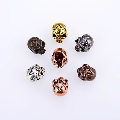 Skull Head Vintage Zinc Alloy Loose Beads For DIY Jewelry Making Punk Gothic Spacer Beads Antique Metal Crafts