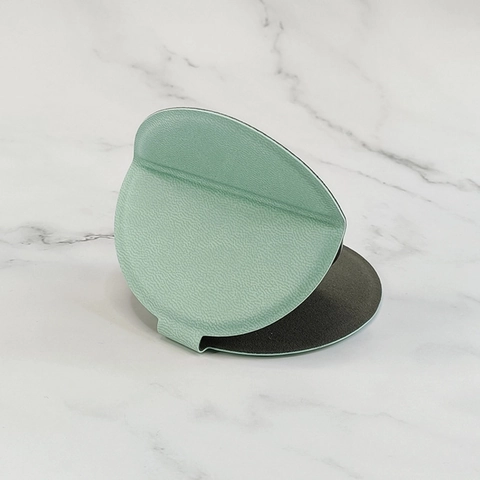 Portable Folding Makeup Mirror Round Stainless Steel Shatterproof With PU Leather Case Compact Pocket Travel Essential