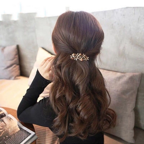 Molletta Per Capelli A Fiore Lega Floreale Fermaglio Francese Elegante Perla Artificial Finta Strass Forcina Per Capelli Retrò Copricapo Per Donne Ragazze