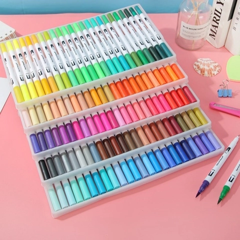 Stylos Pinceaux À Double Pointe Marqueurs Aquarelle Art Pour Coloriage Dessin Croquis Calligraphie À Base D'eau Non Toxique