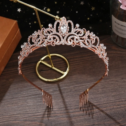 Corona Tiara In Lega Di Strass Cerchietto Accessori Per Capelli Da Principessa Per Festa Di Compleanno Matrimonio Ragazze Donne