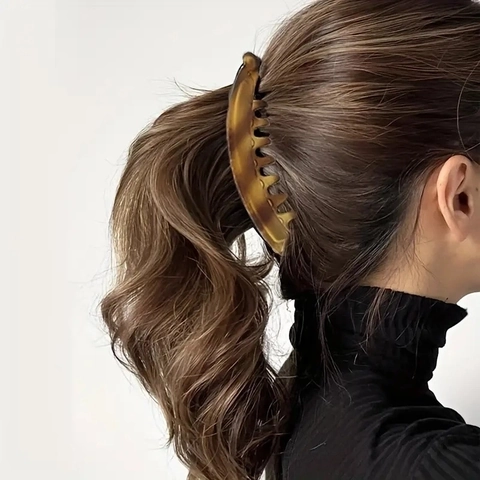 Banana Hair Clips Plastic Resin Large Vertical Claw Ponytail Holder Leopard Tortoise Shell Fashion For Women Girls