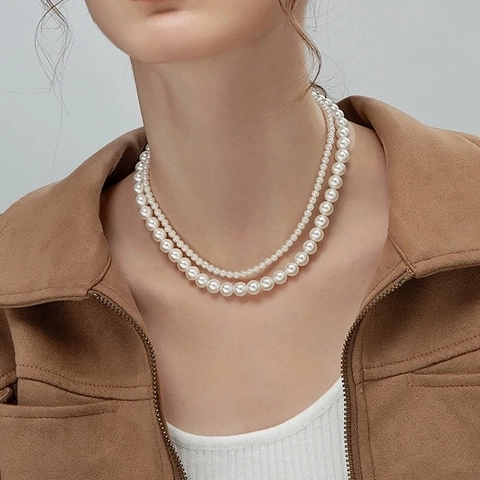 Elegant Double Layer Freshwater Pearl Necklace For Women Niche Luxury Handmade Clavicle Chain Jewelry Everyday Accessories