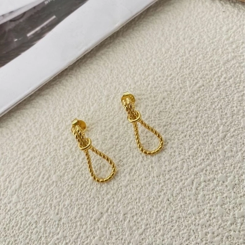 925 Sterlingsilber Seil Knoten Ohrstecker Für Damen Koreanischen Stil Luxus Twist Gold Silber Plattiert Elegant Schmuck