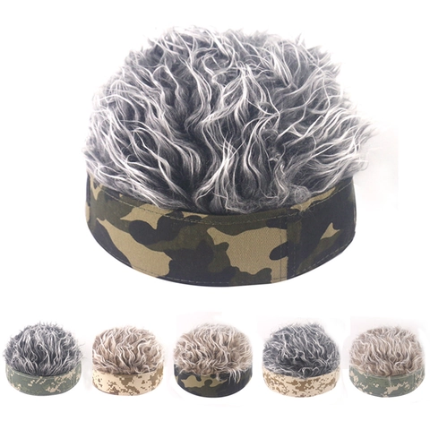 Cappello Docker Con Parrucca Cotone Camouflage Berretto Senza Tesa Capelli Sintetici Per Cosplay Festa Copricapo