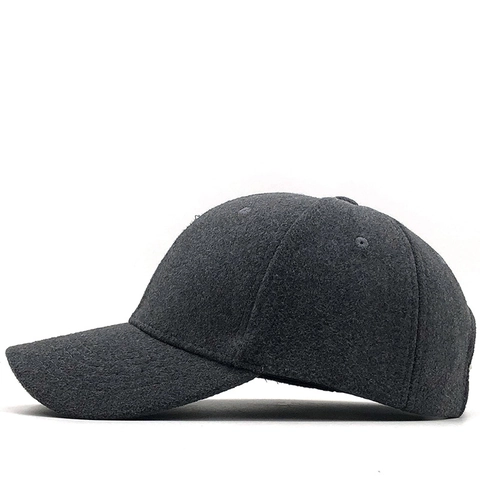 Unisex Woolen Texture Baseball Cap Warm Winter Autumn Solid Color Adjustable Metal Buckle Casual Outdoor Sport Hat
