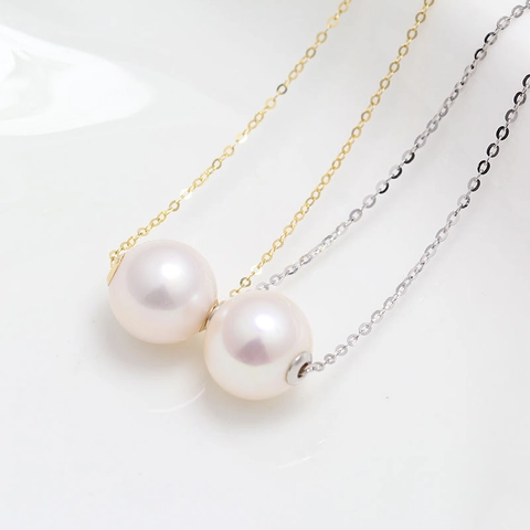 Round Freshwater Pearl Pendant Necklace With 925 Sterling Silver Chain Elegant Minimalist Jewelry For Women