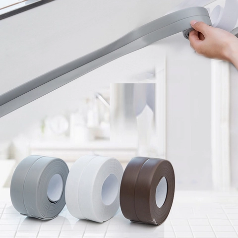 Ruban D'étanchéité Imperméable Anti-moisissure PVC Auto-adhésif Bande D'étanchéité Pour Évier De Cuisine Salle De Bain Coin