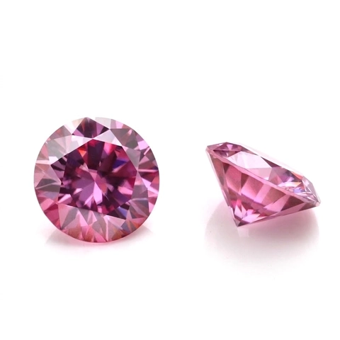 Round Brilliant Cut Pink Moissanite Loose Stone With GRA Certificate Excellent VVS Clarity Lab Grown Gemstone Jewelry Accessory