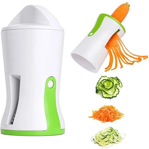 Vegetable Spiral Slicer Manual Handheld Cutter With Stainless Steel Blades Plastic Spiralizer For Carrots Cucumbers Kitchen Tool