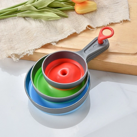 Entonnoirs Pliables En Plastique Et Silicone Outil De Cuisine Pour Transférer Des Liquides Huile Confiture Conception Emboîtable