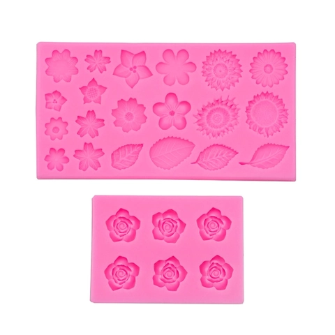 Flower Rose Sunflower Leaf Silicone Mold For DIY Baking Resin Clay Craft Cake Decoration