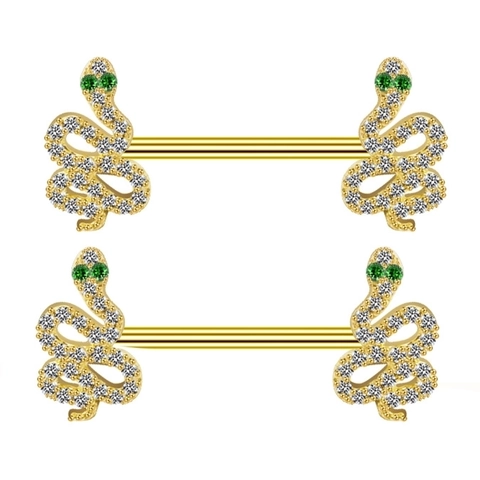 Tepelpiercing Lichaamsjuwelen 316L Roestvrij Staal Koper Zirkonia Slang Hart Pijl Strik Hanger Kwastje