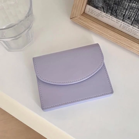 Cartera Corta Para Mujer Cuero PU Tarjetero Minimalista Plegable Con Cierre Magnético Color Sólido Accesorio De Moda