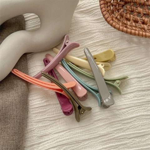 Duckbill Hair Clips No Crease Glossy PS Plastic Makeup Styling Positioning Side Bangs Minimalist Women