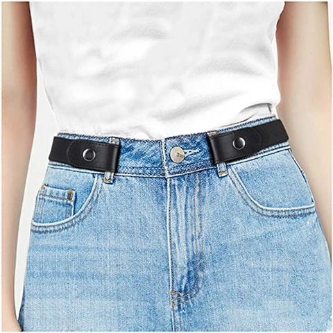Buckle-Free Invisible Elastic Belt For Jeans No Show Stretch Waist Belt For Men Women And Kids Polyester Webbing Alloy Snap