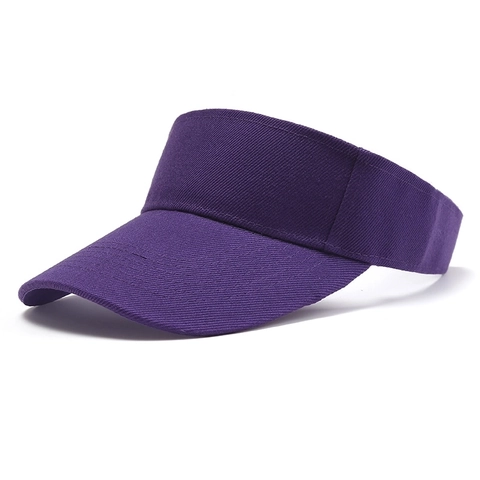 Empty Top Sun Visor Hat Solid Color Cotton Polyester Adjustable Sport Tennis Golf Outdoor Sunscreen Cap