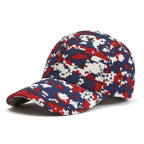 Cappellino da Baseball Camouflage Digitale in Cotone Protezione Solare Cappello da Pesca Uomo Donna Casual Sportivo Regolabile Camo