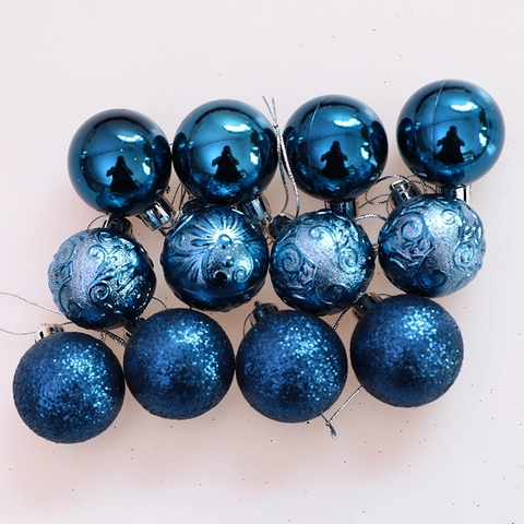 Palle di Decorazione per Albero di Natale Ornamenti in Plastica Con Motivo a Rilievo Glitterato per Feste di Casa Festive
