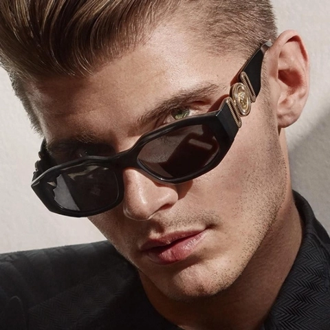 Fashion Square Sunglasses Vintage PC Frame UV400 Protection Metal Relief Decoration Retro Eyewear For Women Men
