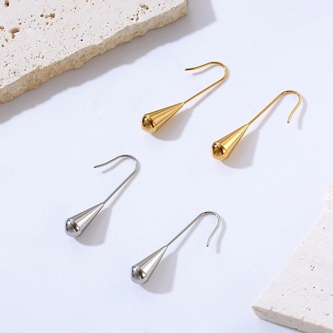 Pendientes De Gota De Agua Vintage Francés Acero Inoxidable Minimalistas Irregulares Joyas Con Gancho Para Mujeres