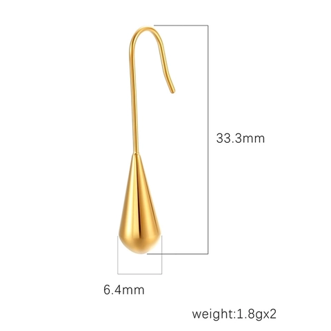 Pendientes De Gota De Agua Vintage Francés Acero Inoxidable Minimalistas Irregulares Joyas Con Gancho Para Mujeres