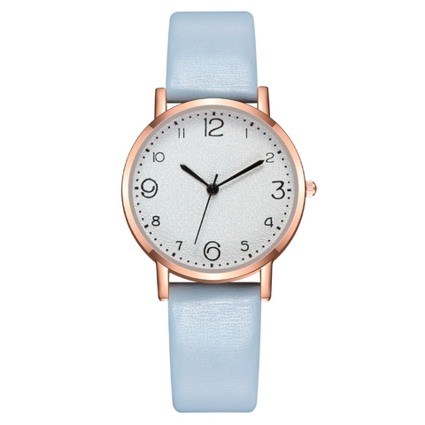 Orologio al Quarzo Minimalista da Donna Cassa in Lega Oro Rosa Cinturino in Pelle Quadrante con Numeri Arabi Elegante Orologio da Polso